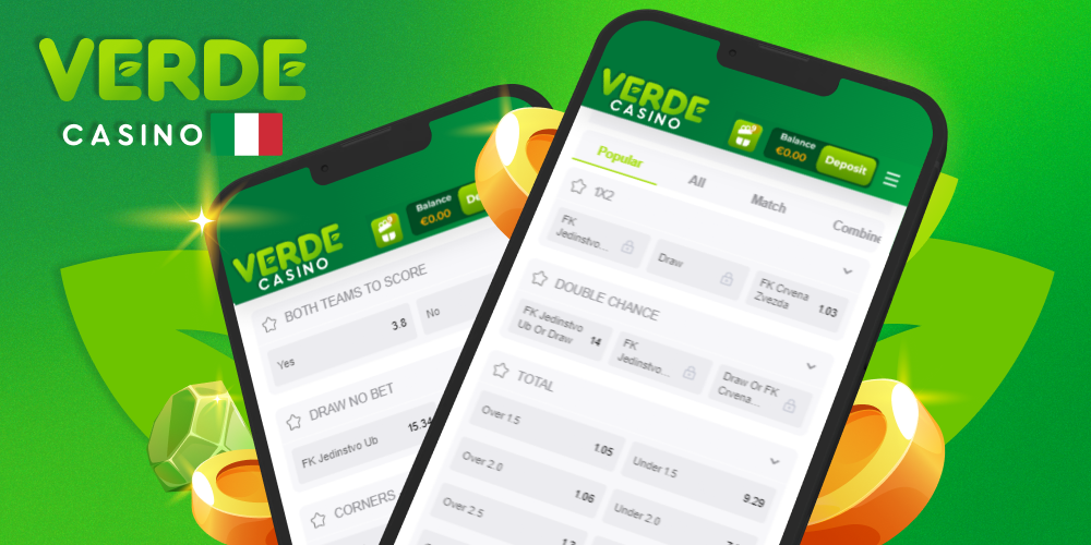 Verde Casino - scommesse sportive in Italia